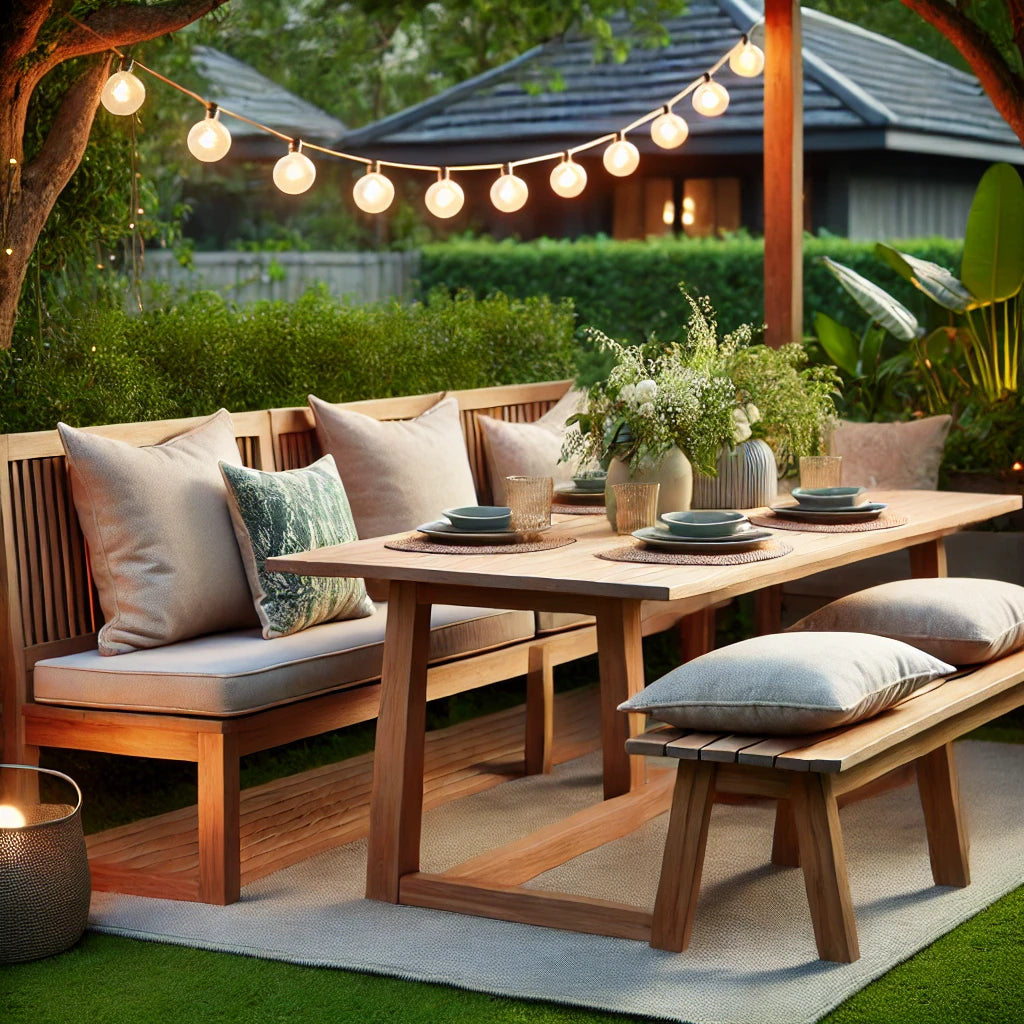 Comfortable and Chic Outdoor Dining Benches