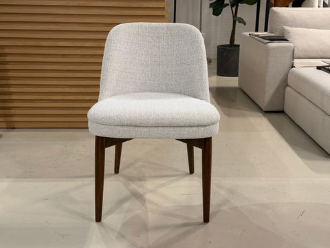 Beatrice Solid Wood Fabric Dining Chair, Chalk