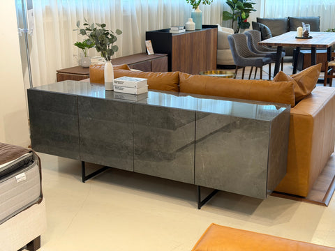 Etna Sintered Stone Sideboard, Grey (Glossy)