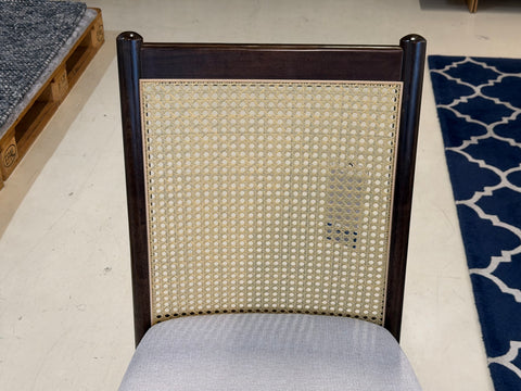 Finn Rattan Dining Chair, Frost White - Water Repellent Fabric