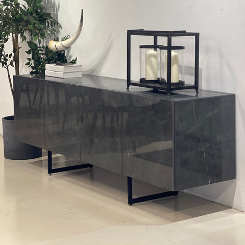 Etna Sintered Stone Sideboard, Grey (Glossy)