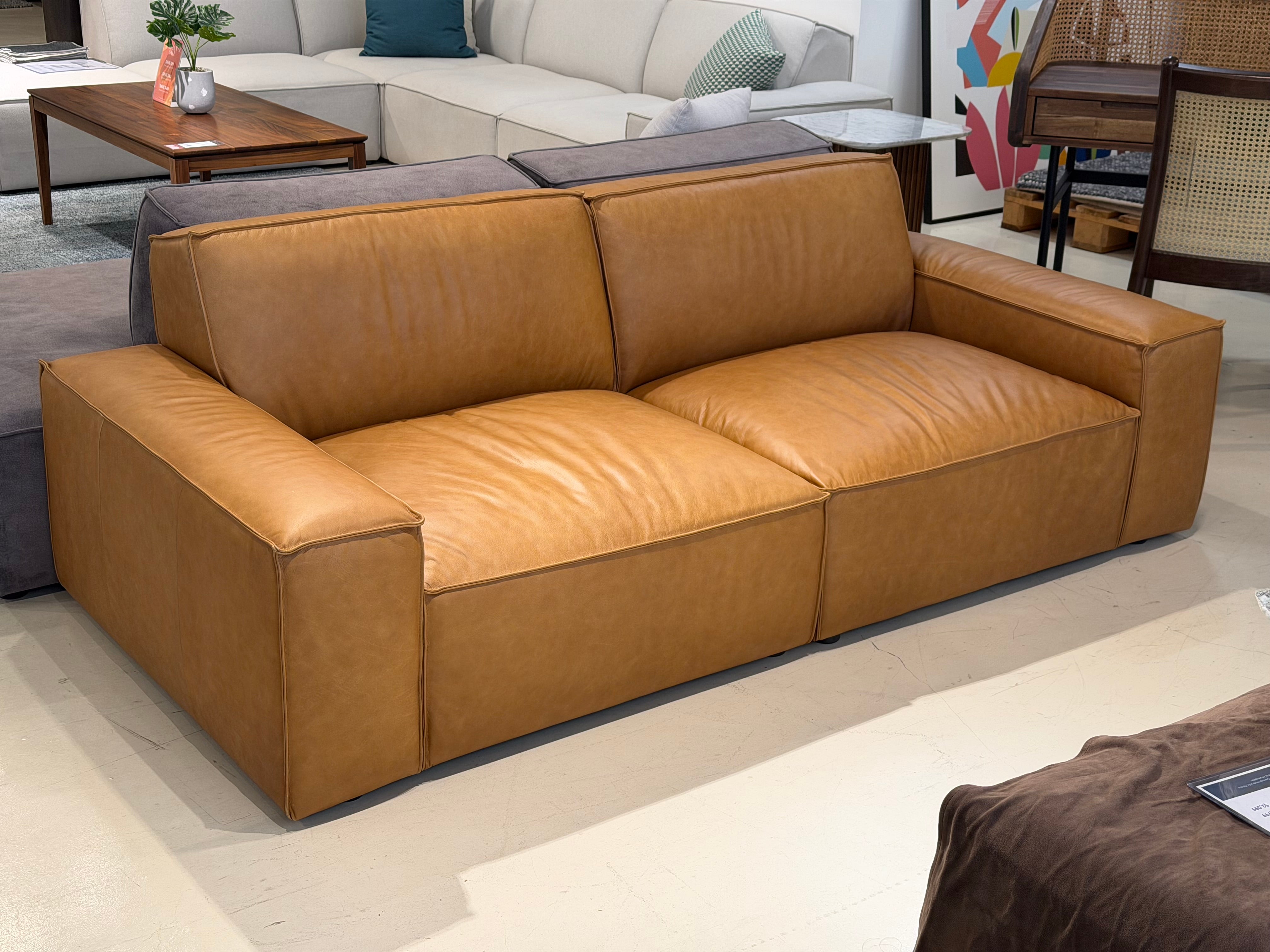 Scott 3 Seater Leather Sofa, Tan