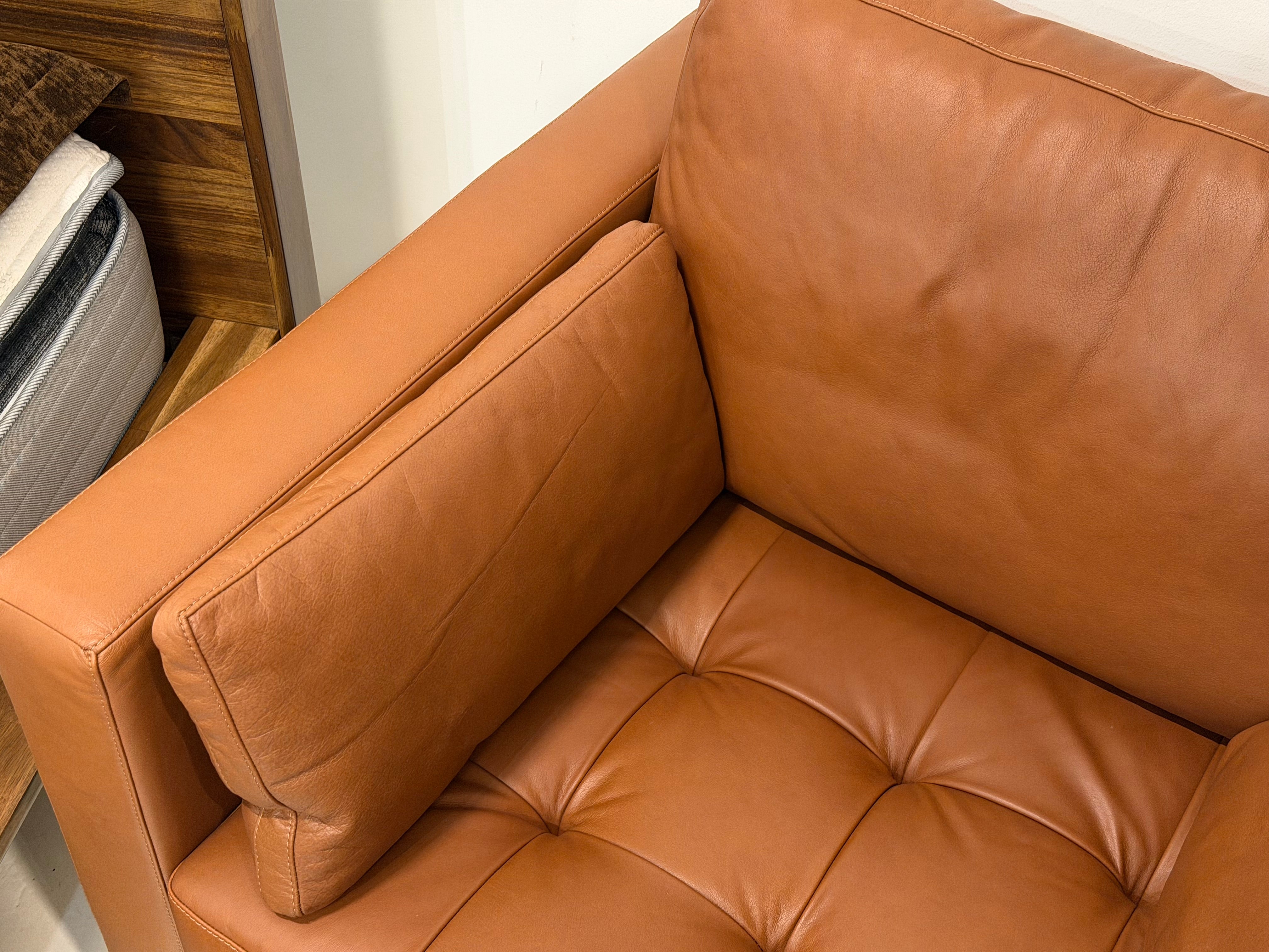 Boston Leather Armchair, Cinnamon Brown