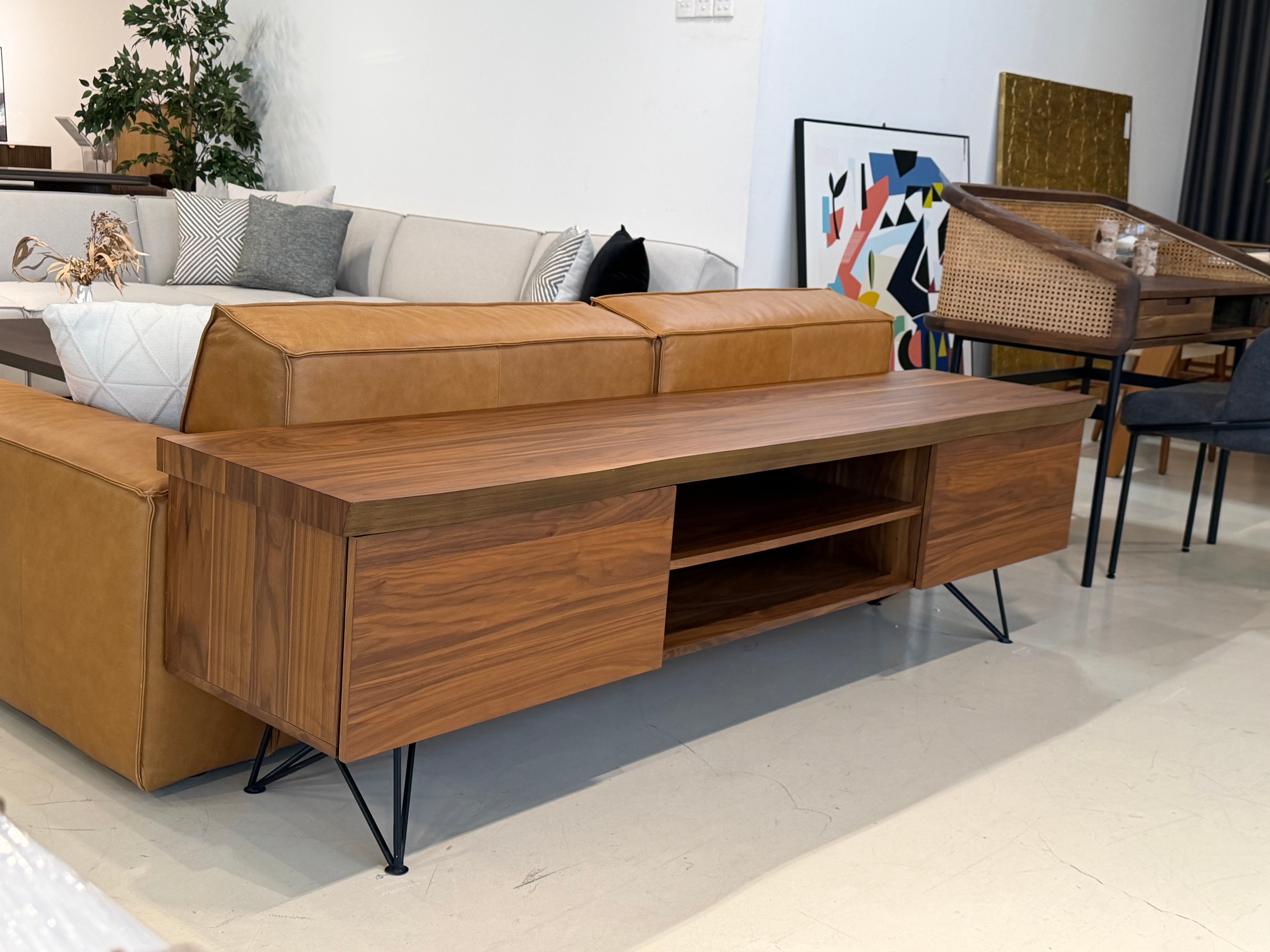 Andrea Wood TV Console (Live Edge), Walnut