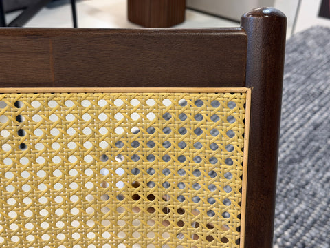 Finn Rattan Dining Chair, Frost White - Water Repellent Fabric