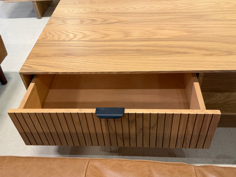 Riley Wood Coffee Table, Natural Oak (with Storage)