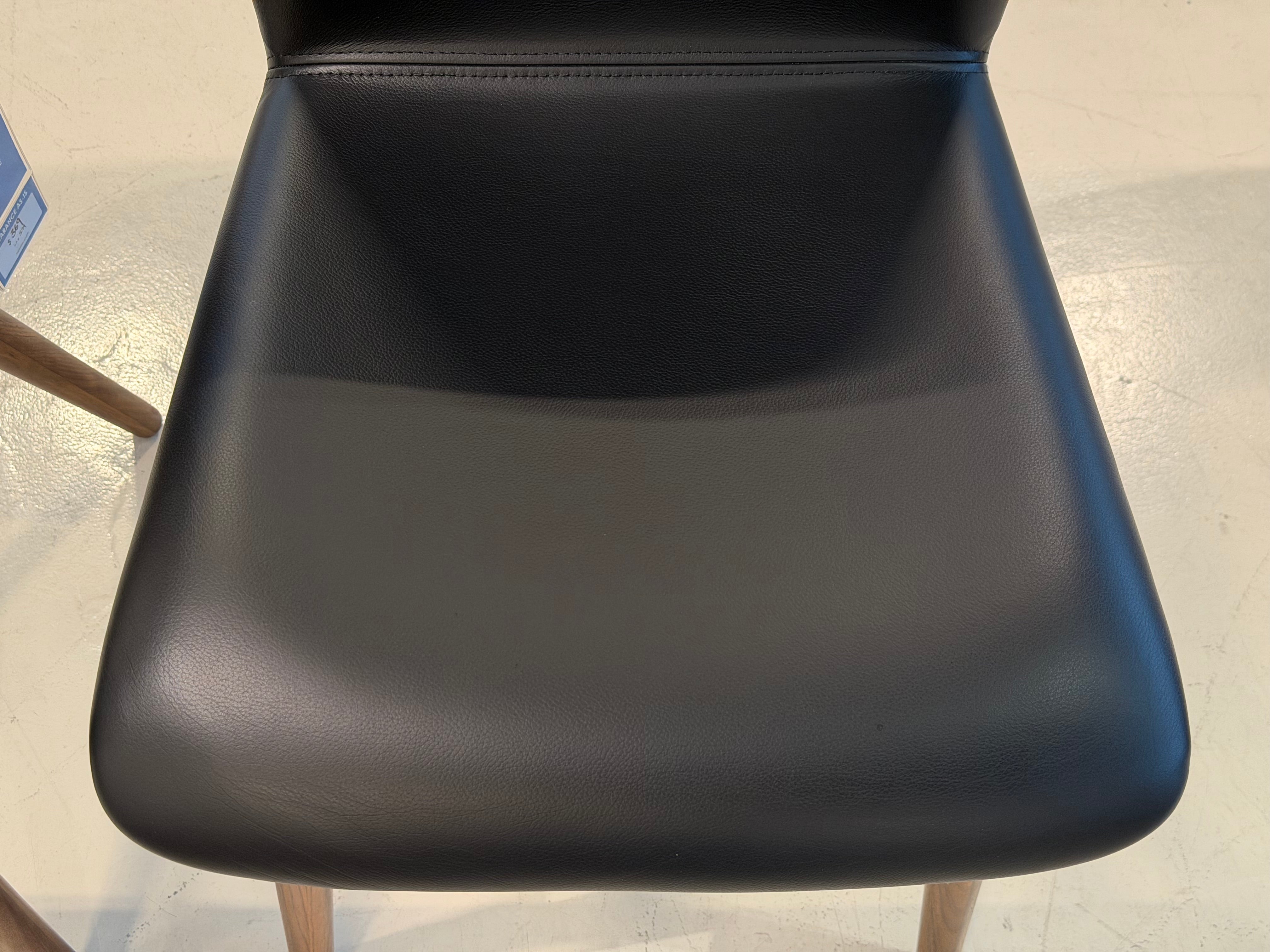 Bo Wood Dining Chair (Top Grain Leather), Black Walnut