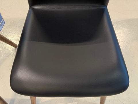 Bo Wood Dining Chair (Top Grain Leather), Black Walnut