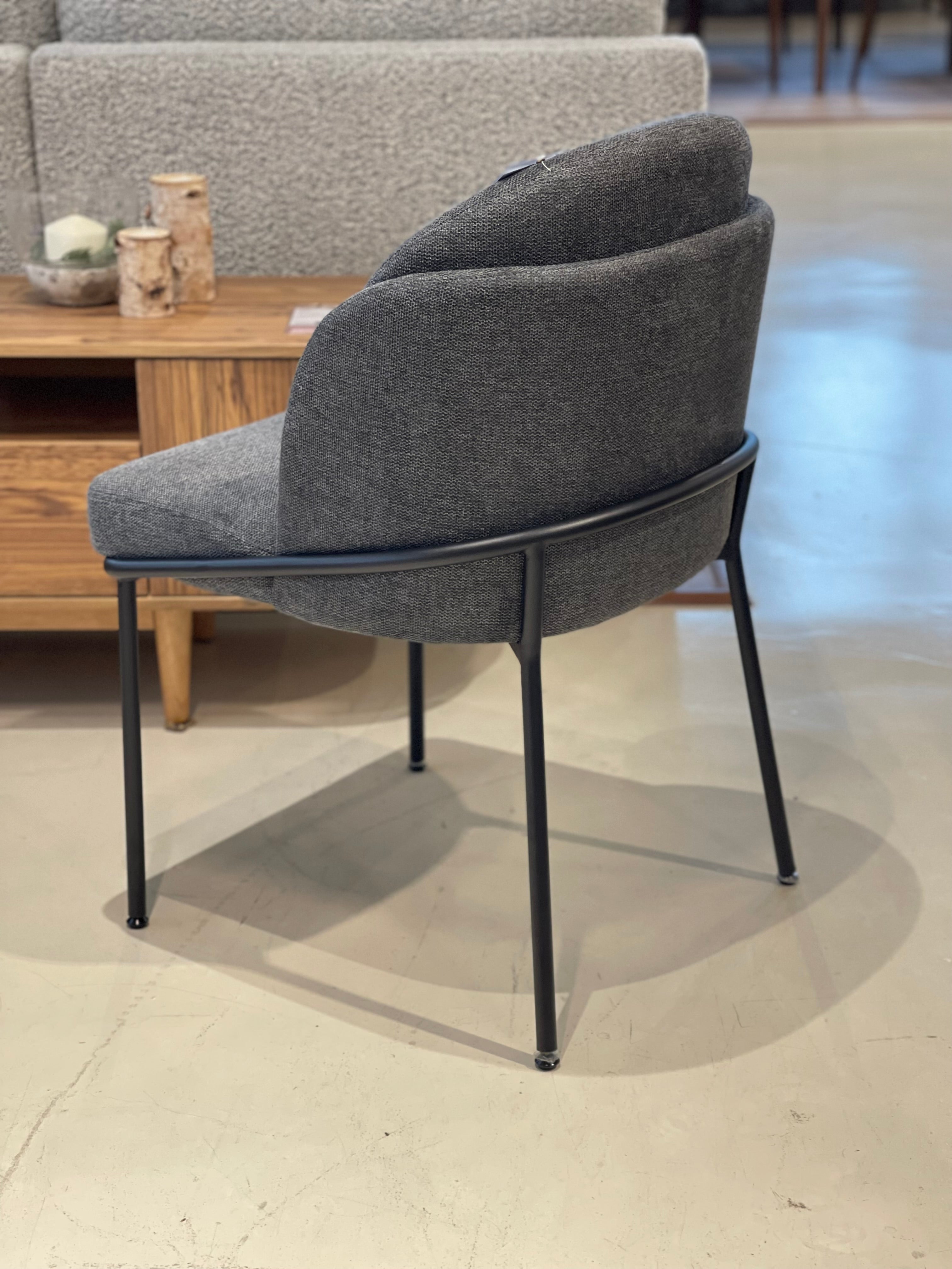 Sofia Fabric Dining Chair, Charcoal