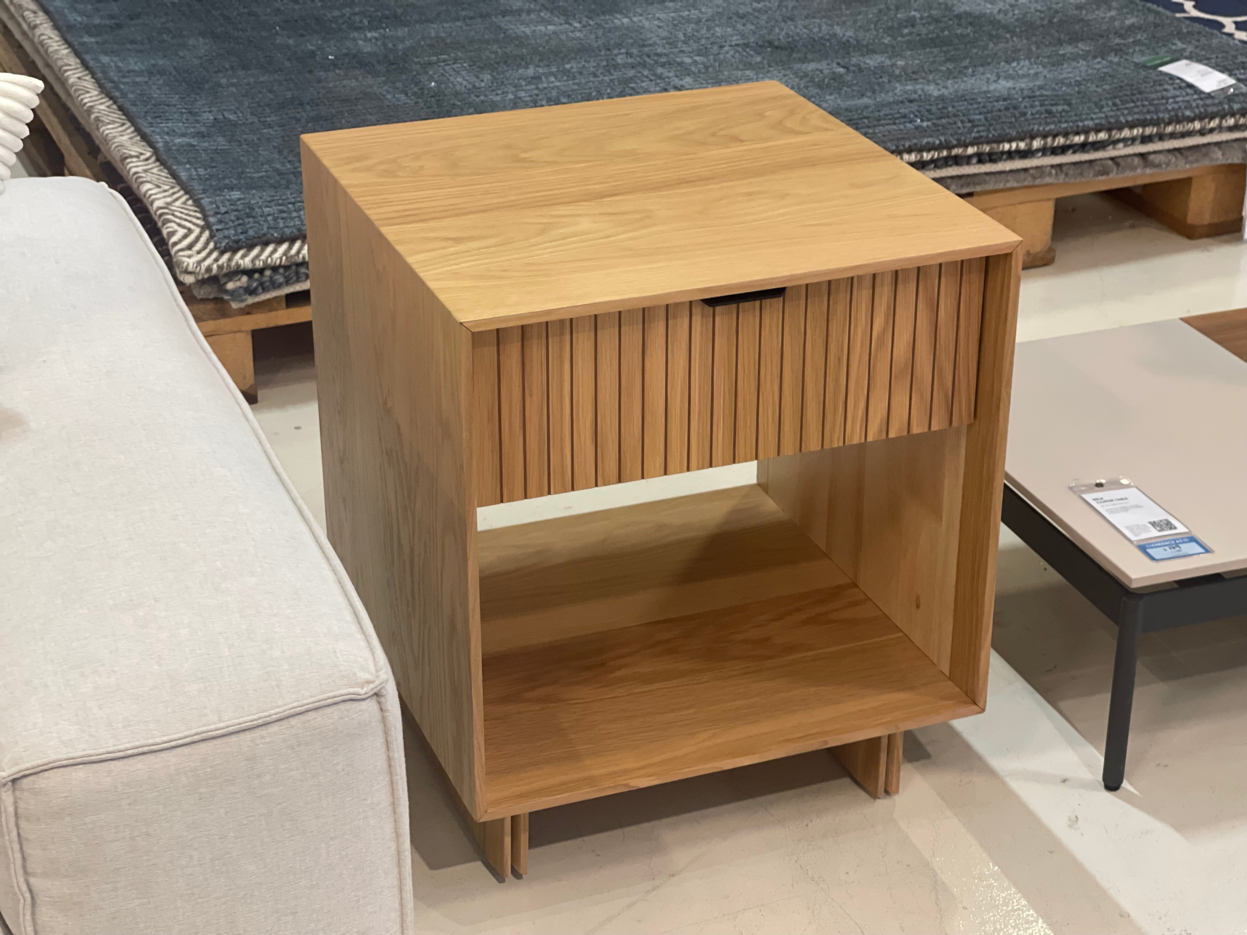 Riley Wood Side Table, Natural Oak