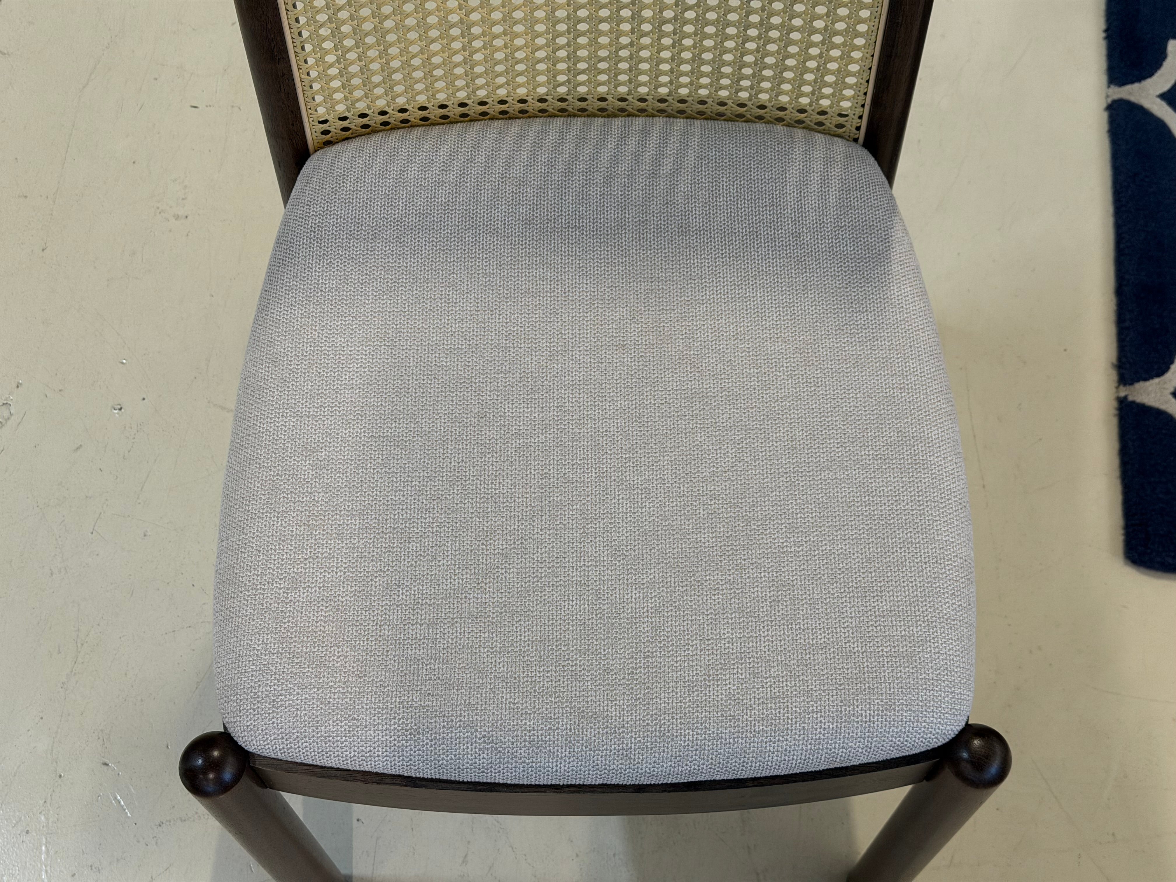 Finn Rattan Dining Chair, Frost White - Water Repellent Fabric