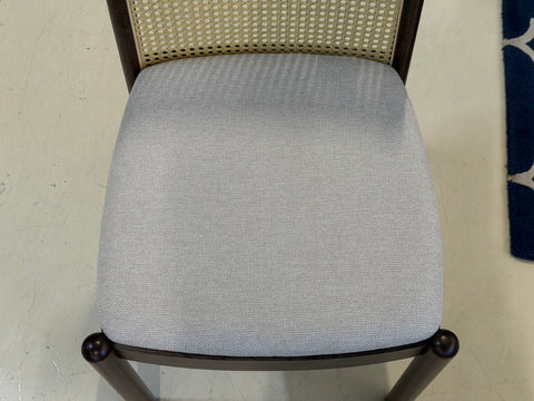 Finn Rattan Dining Chair, Frost White - Water Repellent Fabric
