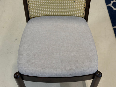 Finn Rattan Dining Chair, Frost White - Water Repellent Fabric