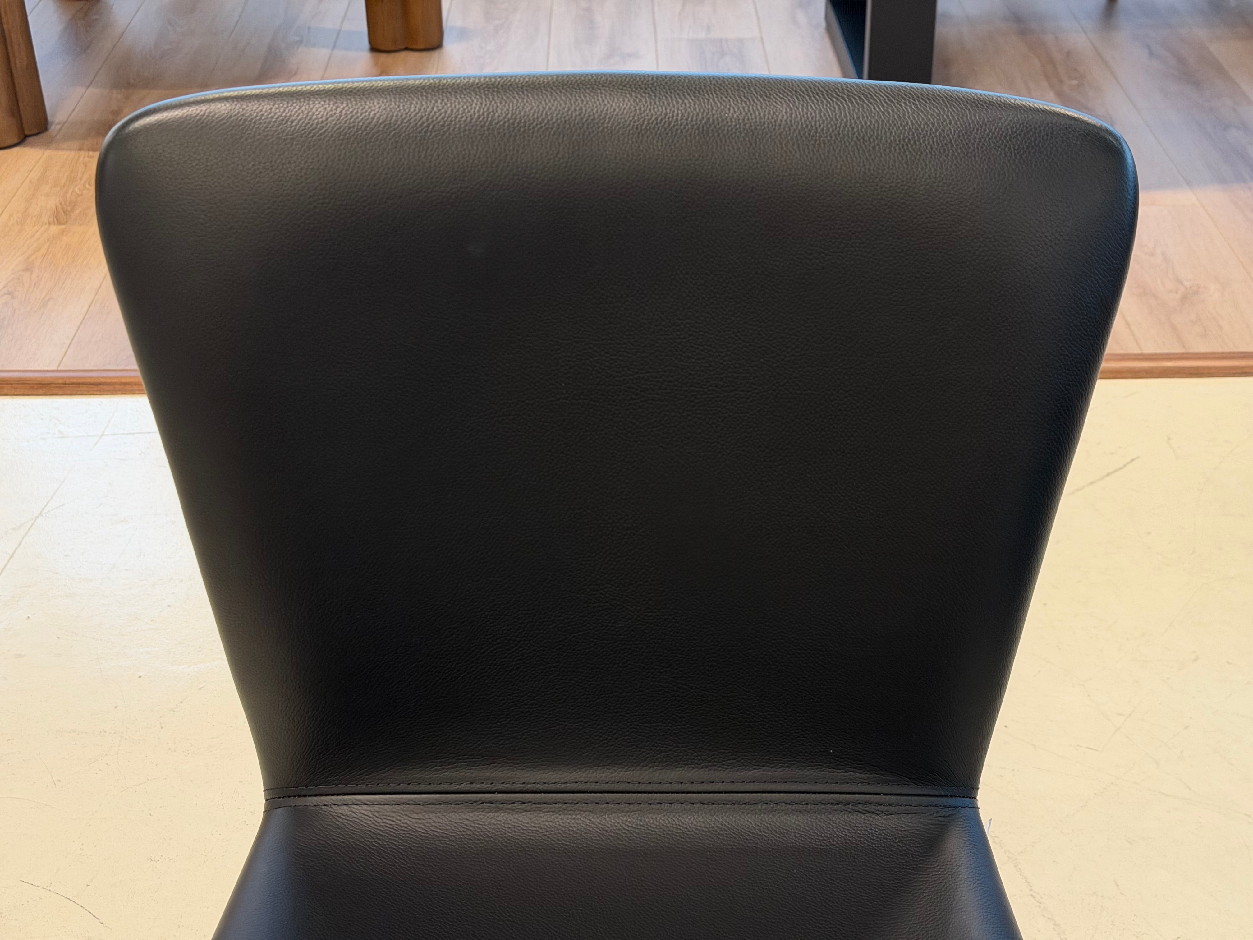 Bo Wood Dining Chair (Top Grain Leather), Black Walnut
