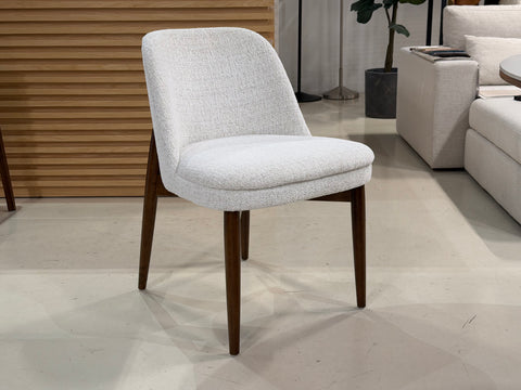 Beatrice Solid Wood Fabric Dining Chair, Chalk