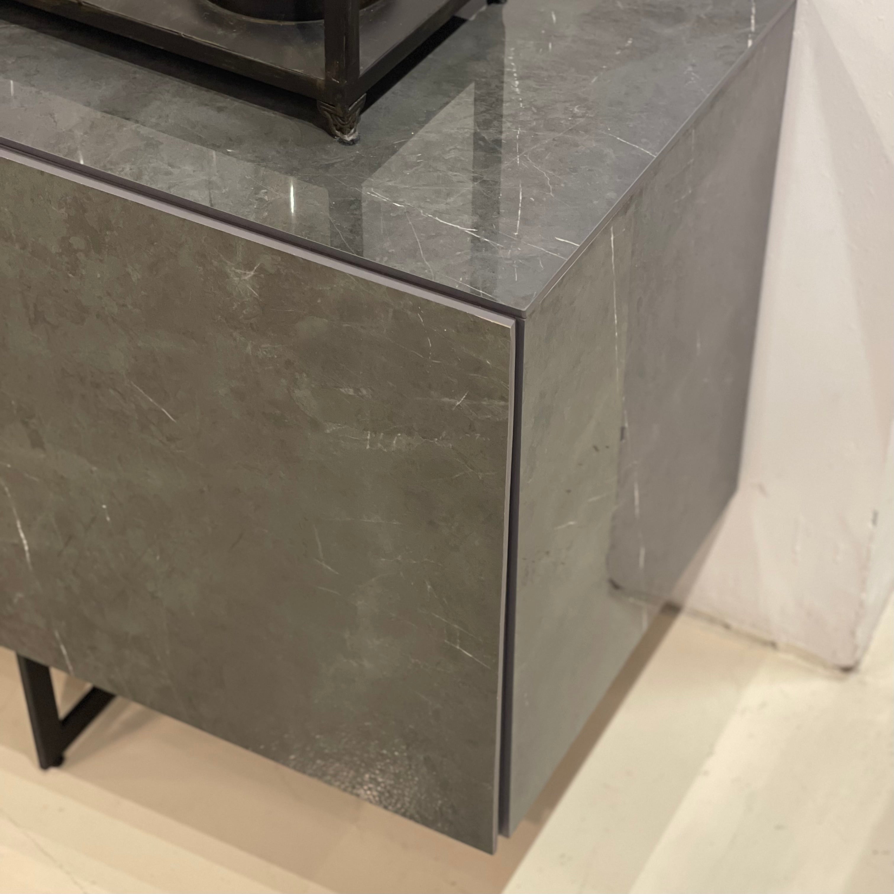Etna Sintered Stone Sideboard, Grey (Glossy)
