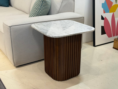 Bari Marble Side Table, White