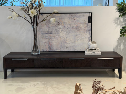 Regent Wood TV Console, Smoked Oak