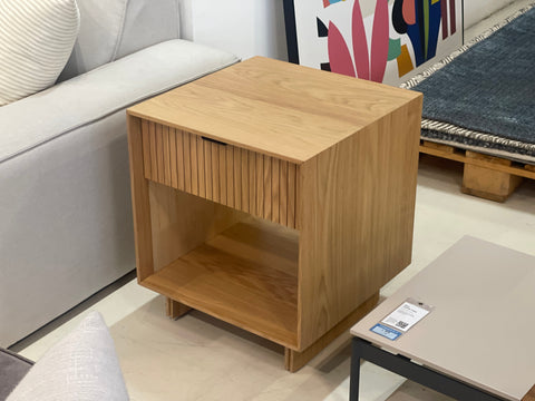 Riley Wood Side Table, Natural Oak