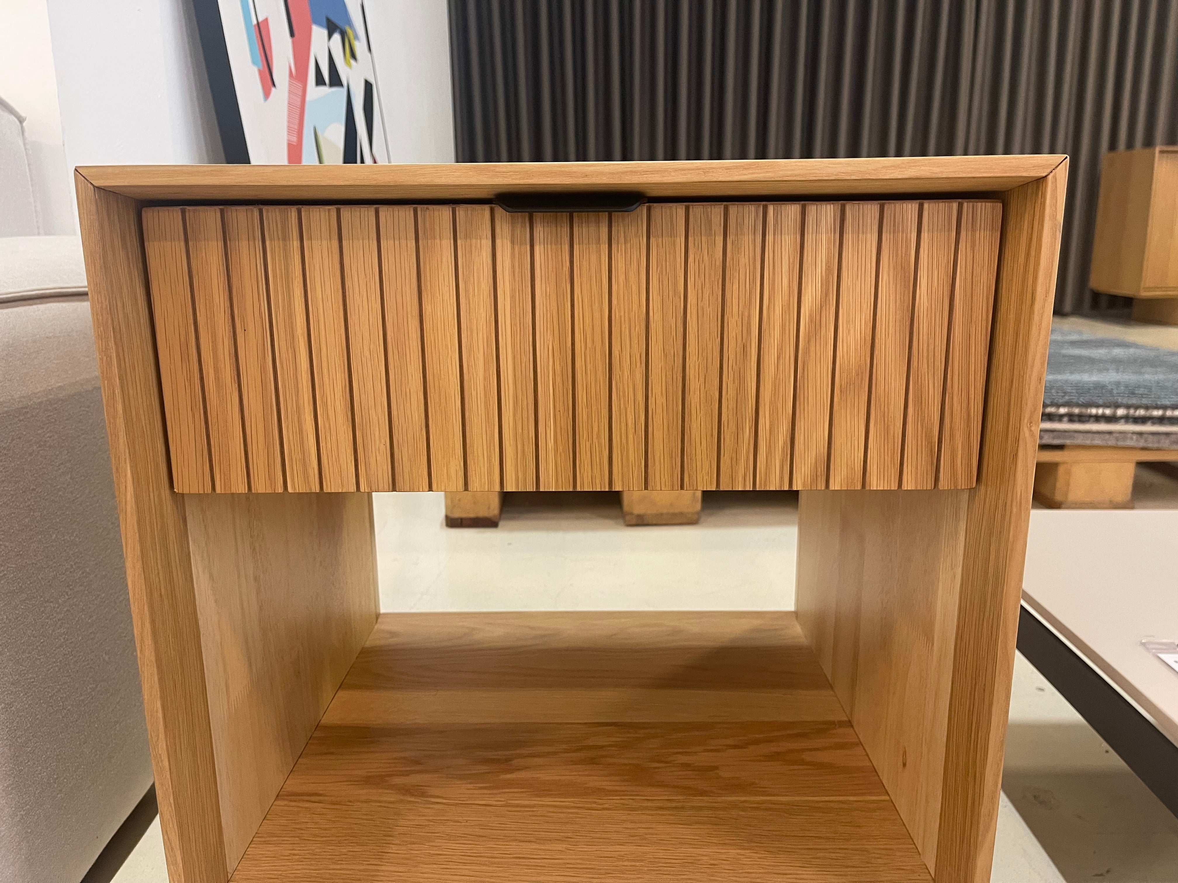 Riley Wood Side Table, Natural Oak