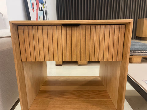 Riley Wood Side Table, Natural Oak
