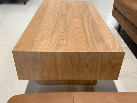 Riley Wood Coffee Table, Natural Oak (with Storage)