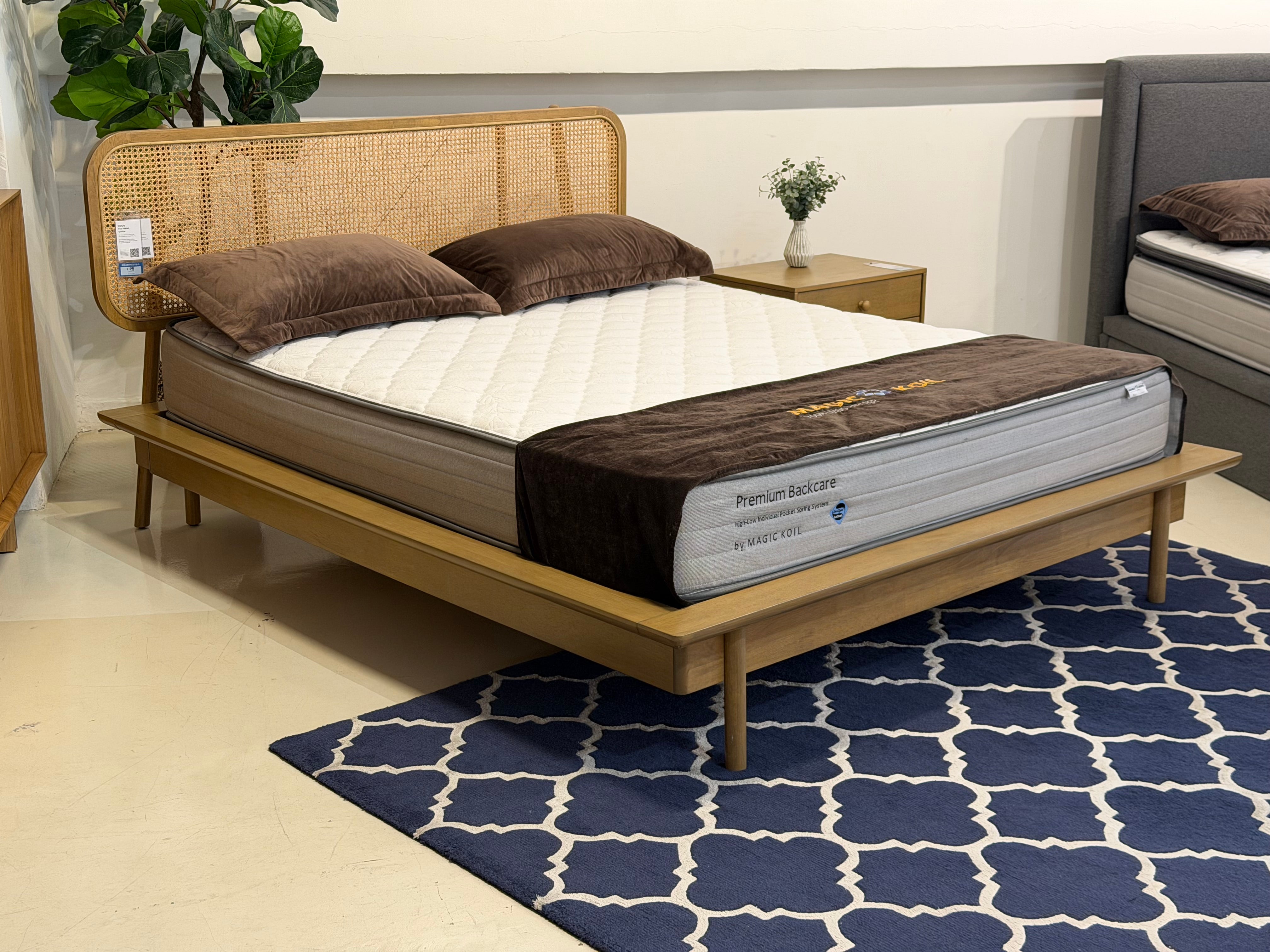 Coco Rattan Bed Frame, Queen (AS-IS)