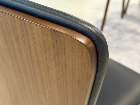 Bo Wood Dining Chair (Top Grain Leather), Black Walnut