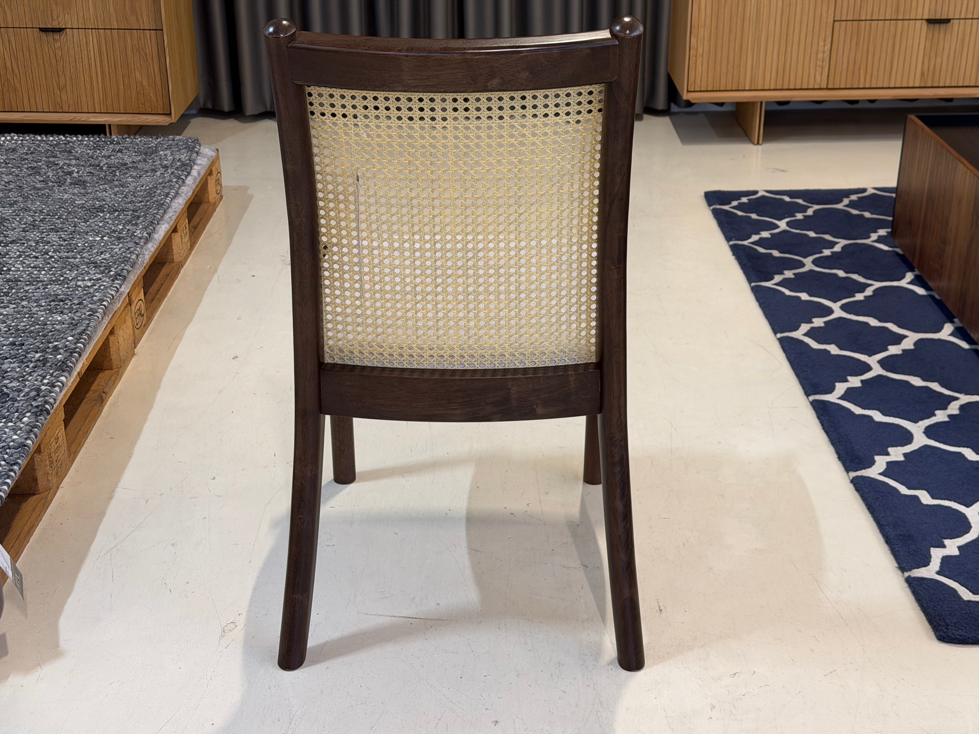 Finn Rattan Dining Chair, Frost White - Water Repellent Fabric