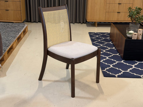 Finn Rattan Dining Chair, Frost White - Water Repellent Fabric
