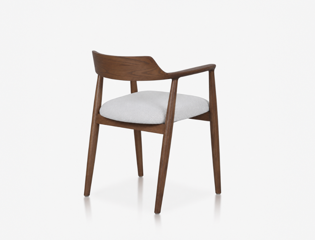 Althea Solid Wood Dining Arm Chair, Pebble Mist