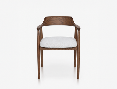 Althea Solid Wood Dining Arm Chair, Pebble Mist
