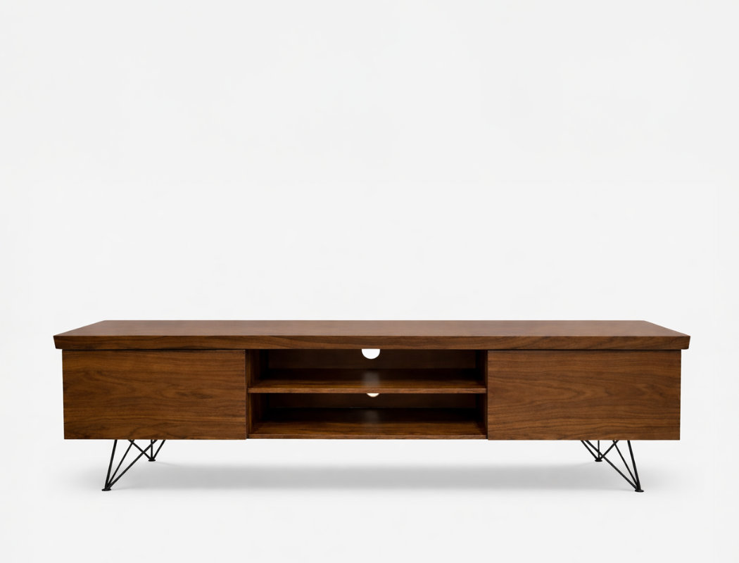 Andrea Wood TV Console (Live Edge), Walnut