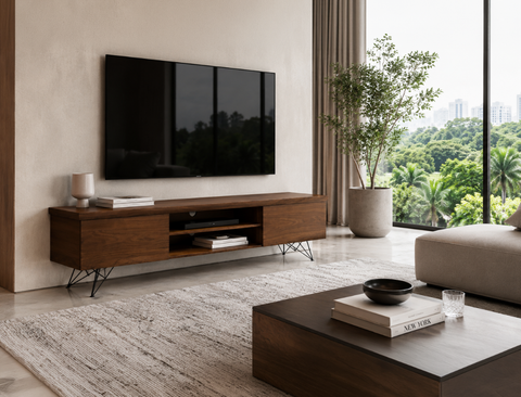 Andrea Wood TV Console (Live Edge), Walnut