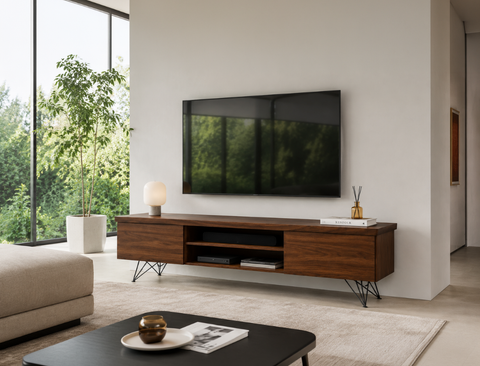 Andrea Wood TV Console (Live Edge), Walnut