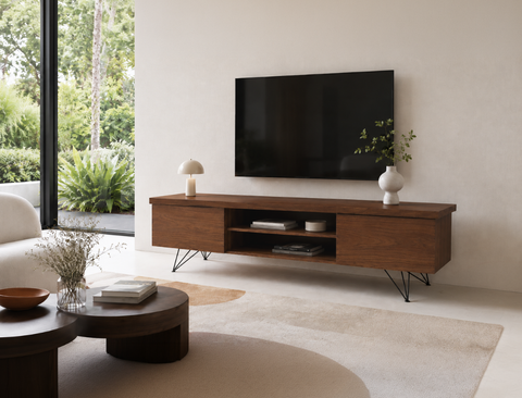 Andrea Wood TV Console (Live Edge), Walnut