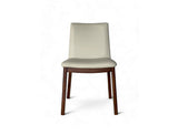 Antonia Solid Wood Dining Chair (Top Grain Leather), Beige