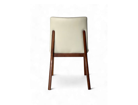 Antonia Solid Wood Dining Chair (Top Grain Leather), Beige