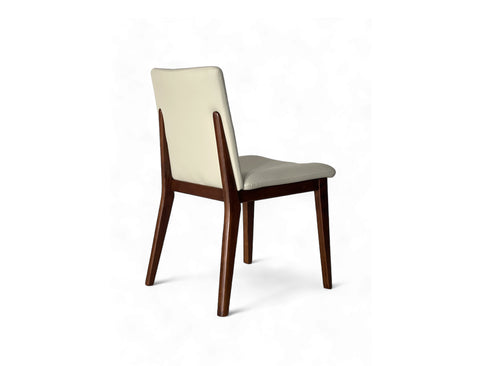 Antonia Solid Wood Dining Chair (Top Grain Leather), Beige