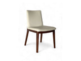 Antonia Solid Wood Dining Chair (Top Grain Leather), Beige