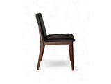 Antonia Solid Wood Dining Chair (Top Grain Leather), Dark Brown