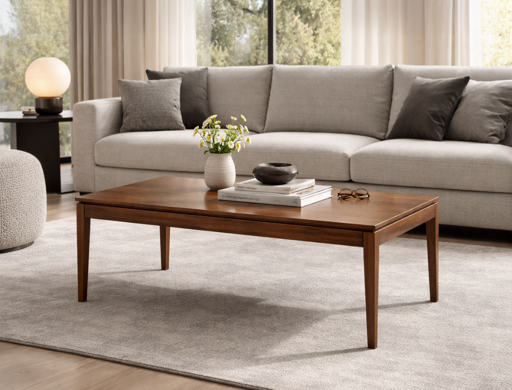 Aria Solid Wood Coffee Table, American Black Walnut
