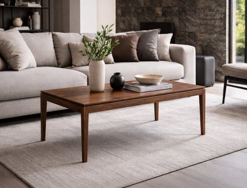 Aria Solid Wood Coffee Table, American Black Walnut