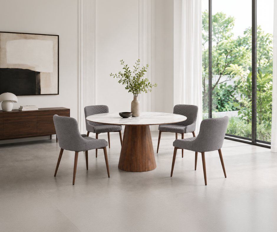 Justina Fabric Dining Chair, Smoke Grey