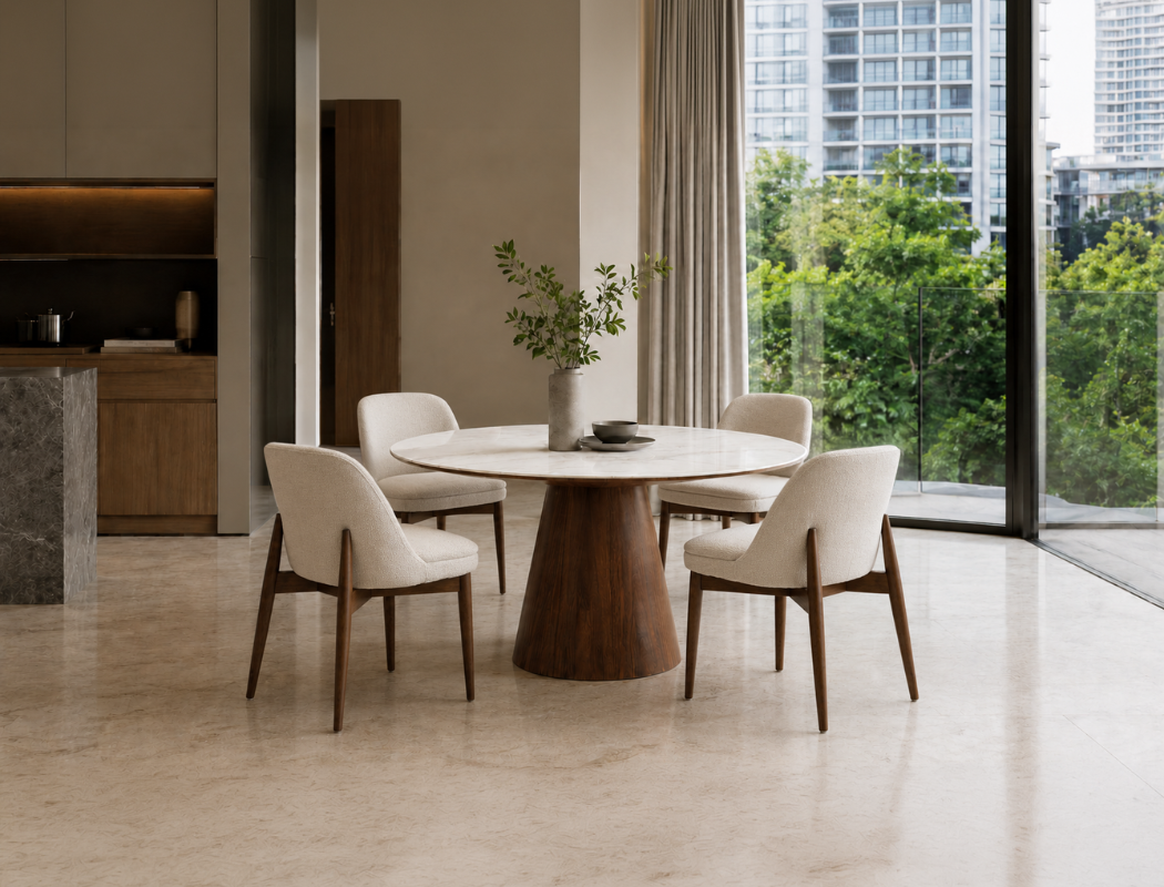 Aspen Round Dining Table, Sintered Stone (120cm)