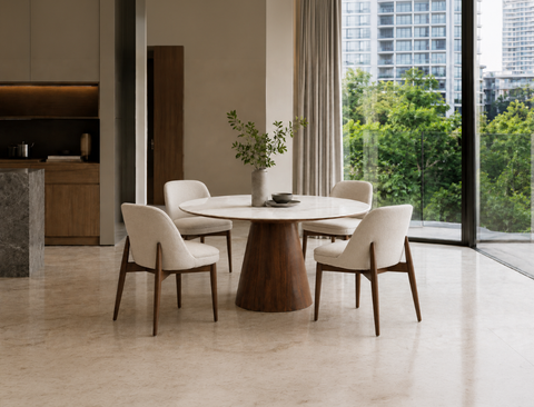 Aspen Round Dining Table, Sintered Stone (120cm)
