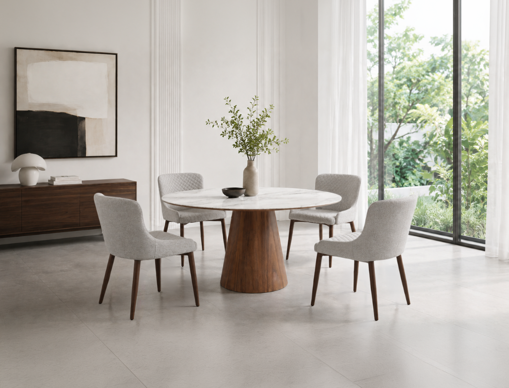 Aspen Round Dining Table, Sintered Stone (120cm)