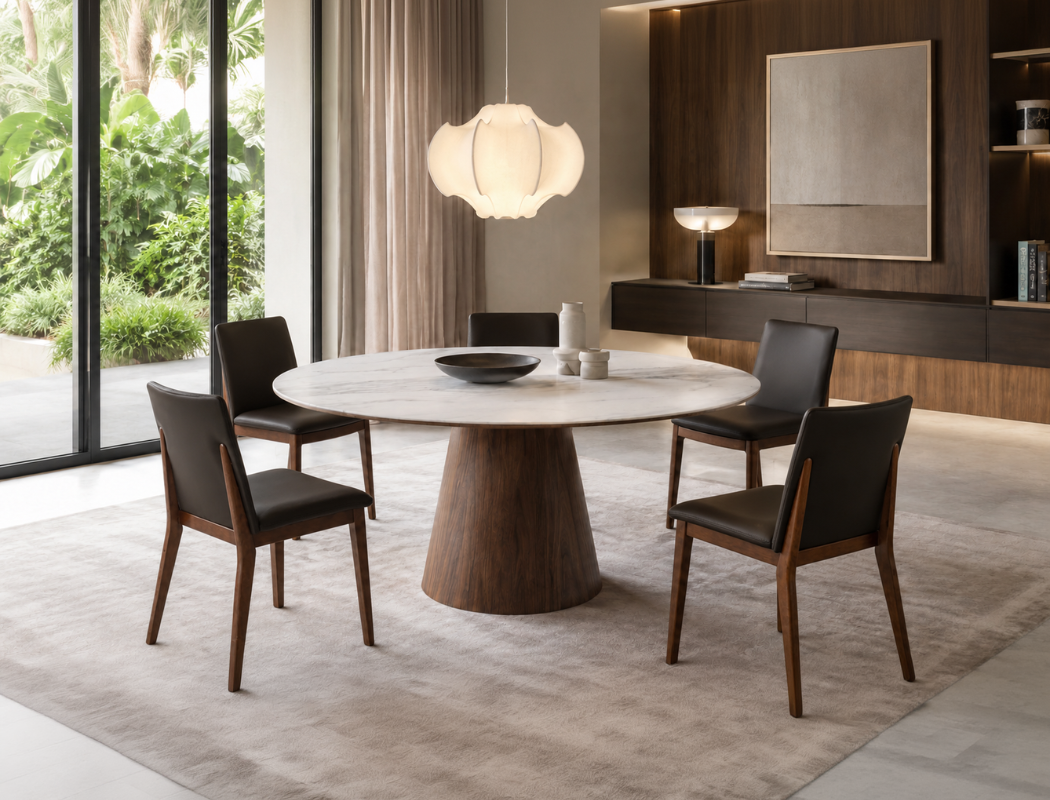 Aspen Round Dining Table, Sintered Stone (135cm)