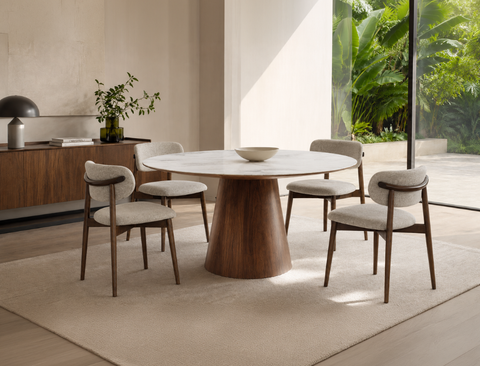 Aspen Round Dining Table, Sintered Stone (135cm)