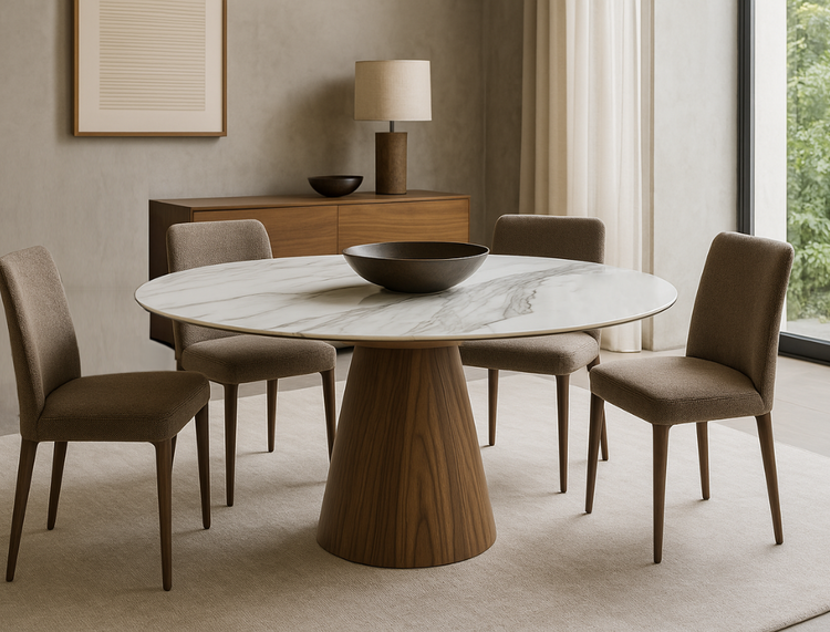 Aspen Round Dining Table, Sintered Stone (135cm)